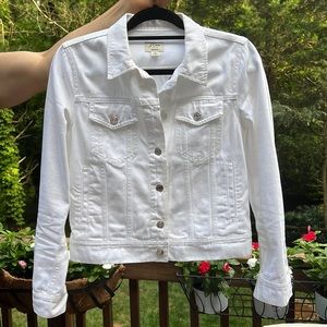 JCrew classic white denim jacket